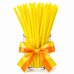 Kit Canudos de Papel Liso Amarelo - 20 Un