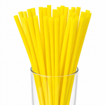 Kit Canudos de Papel Liso Amarelo - 20 Un