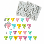 Molde De Silicone Alfabeto Bandeirinha Doces 2cm