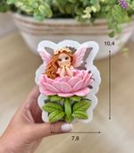 Molde de Silicone Fada Tiara em cima da Flor Jardim 10cm