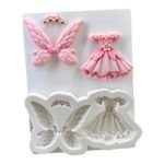 Molde de Silicone Jardim Borboleta e Vestido Fada 7cm