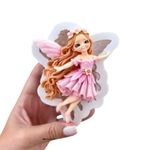 Molde de Silicone Fada Tiara Cogumelo Jardim para Doces 10cm