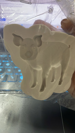 Molde de Silicone Animais Fazendinha Porco Realista p/ Doce