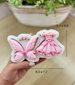 Molde de Silicone Jardim Borboleta e Vestido Fada 7cm