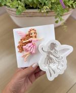 Molde de Silicone Fada Tiara Cogumelo Jardim para Doces 10cm