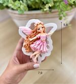 Molde de Silicone Fada Tiara Cogumelo Jardim para Doces 10cm