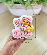 Molde de Silicone Patinho com Botas e Flores Fazendinha Doces