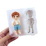 Molde de Silicone Menino Verao com Mao no Bolso para Decorar