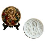 Molde de Silicone Santa Com Flores P