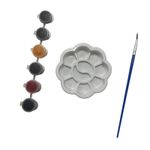 Kit Pincel Paleta e Tinta comestivel para pintura 6 cores