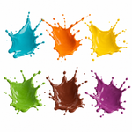 Kit Pincel Paleta e Tinta comestivel para pintura 6 cores