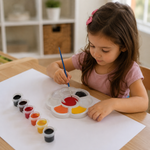 Kit Pincel Paleta e Tinta comestivel para pintura 6 cores