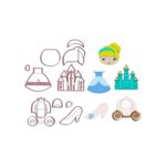 Kit Cortadores Cinderela 5 unid para Decorar doces 5cm