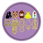 Kit 5 unid Cortadores Bela e a Fera 5cm para Doces