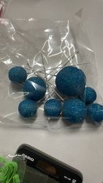 Kit Cake Topper Topo de Bolo Bolas Glitter Rosa ou Azul 8 Un