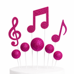 Kit Cake Topper Topo de Bolo Bolas Glitter Rosa ou Azul 8 Un