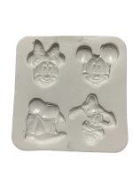 Molde De Silicone Mickey, Minnie, Pato Donald e Pluto 5cm
