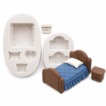 Molde De Silicone Quarto (Cama, Travesseiro, Criado-Mudo)