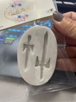 Molde de Silicone Espadas  para Doces 	5,8 cm e 4,2 cm