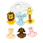 Molde de Silicone Leao, Girafa, Elefante, Porco, Cachorro, Hipopotamo Universal
