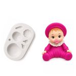 Molde de Silicone Bebe Sentado Chá de Bebe