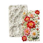 Molde de Silicone Flores Diversas Rosas e Vermelhas p/ Doce