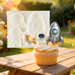 Molde de silicone Astronauta Foguete e Nave Espacial p/ Doce