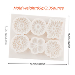Molde de Silicone Flor de Crisântemo e Dália c Pétalas 3.5cm