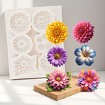 Molde de Silicone Flor de Crisântemo e Dália c Pétalas 3.5cm