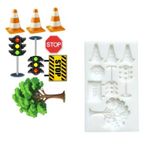 Molde de Silicone Transito Placas Arvore Sinal para Decorar 