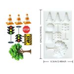 Molde de Silicone Transito Placas Arvore Sinal para Decorar 