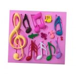 Molde de silicone Notas Musicais para decorar