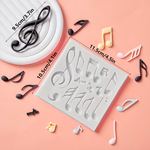 Molde de silicone Notas Musicais para decorar