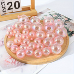 Kit 8 uni p/ Topo de Bolo Bolas Peroladas Rosa Transparente