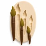Molde de Silicone Pintura Pincel 03 Tamanhos p/ Decorar