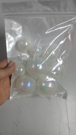 Kit 8 uni p/ Topo de Bolo Bolas Peroladas Branca 