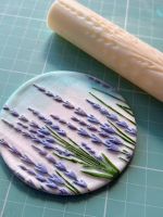 Rolinho Marcador de Textura Flores Lavanda para Decorar Doce