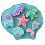 Molde de Silicone Fundo do Mar p/ Doces,Velas Resina e Sabonete
