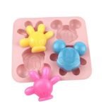 Molde de Silicone Mickey e Luva Doces,Velas Resina e Sabonete