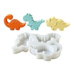 Molde de Silicone 3 Dinossauros p/ Doces,Velas Resina e Sabonete