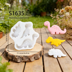 Molde de Silicone 3 Dinossauros p/ Doces,Velas Resina e Sabonete