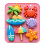 Forma de Silicone Praia p/ Doces,Velas Resina e Sabonete
