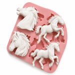Molde de Silicone Cavalos Cowboy Doce,Vela Resina e Sabonete