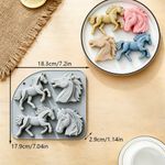 Molde de Silicone Cavalos Cowboy Doce,Vela Resina e Sabonete