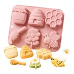 Molde de Silicone Abelha Colmeia Doce,Vela Resina e Sabonete