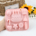 Molde de Silicone Bolo Parabens Doces,Velas Resina e Sabonete
