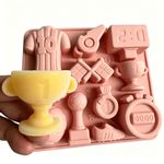 Molde de Silicone Futebol Doces,Velas Resina e Sabonete