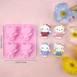 Molde de Silicone Hello Kitty Doces,Velas Resina e Sabonete