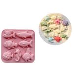 Molde de Silicone Fundo do Mar Peixe Doces,Velas Resina e Sabonete