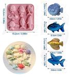 Molde de Silicone Fundo do Mar Peixe Doces,Velas Resina e Sabonete